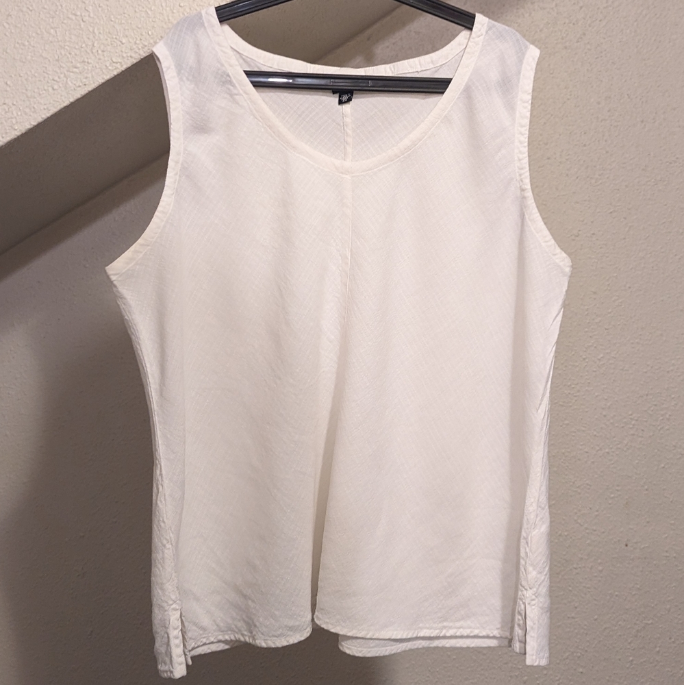 Eileen Fisher Woman 2x Linen blend shell tank